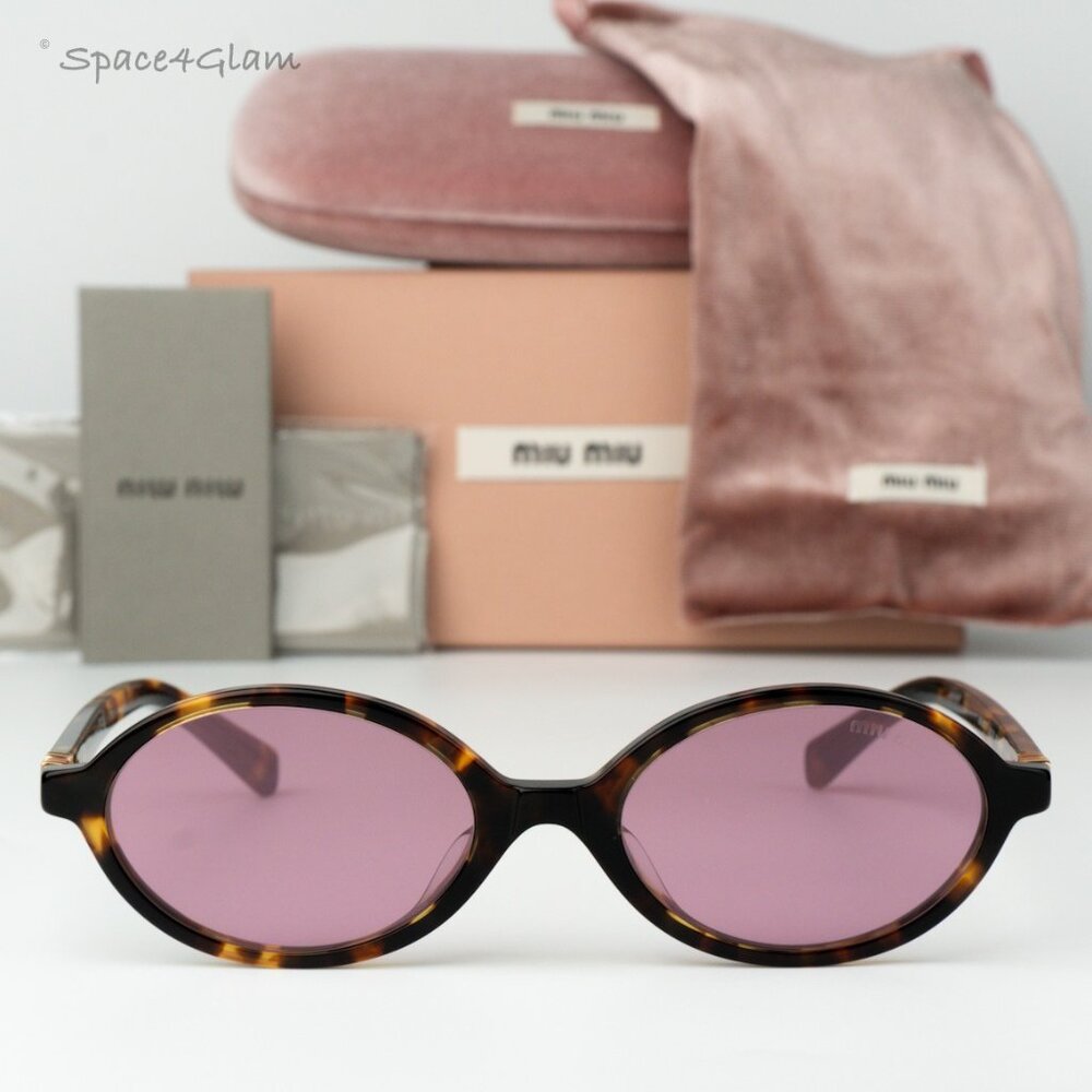 Miu Miu Men Sunglasses Havana Pink Mirror Silver MU04ZSF VAU50D REGARD NEW